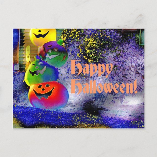 Staplad Halloween-pumpor i Gimp Art Vykort (Framsida)
