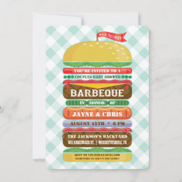 Staplad hamburgarebaby showergrillfest inbjudningar