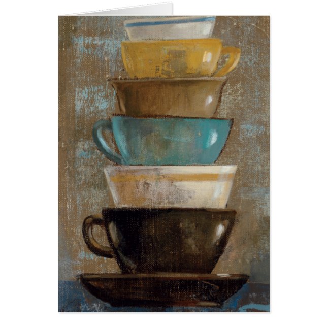 Staplad kaffe koppar hälsningskort (Framsidan)