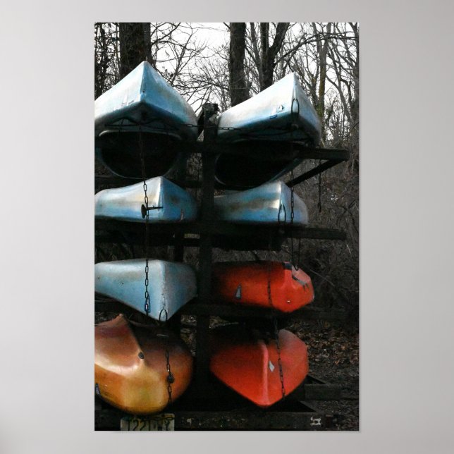 Staplad Kayaks Photo Poster (Framsidan)