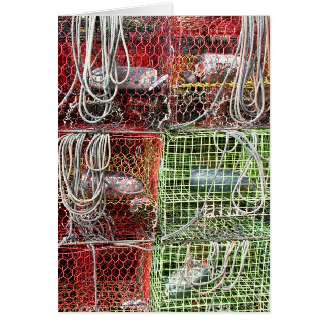 Staplad krabbtraps hälsningskort (Framsidan)