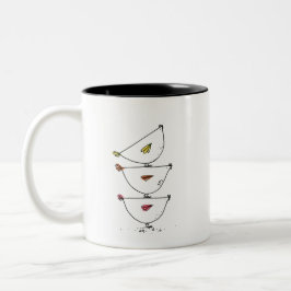 Staplad kyckling, tvåtonkaffe Mugg