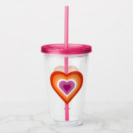 Staplad Lesbisk Hjärtakryl Tumbler Take Away Mugg