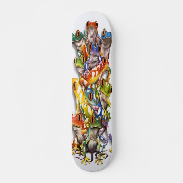 Staplad mång- kulör grodaSkateboard Skateboard Bräda 19,5 Cm (Framsida)