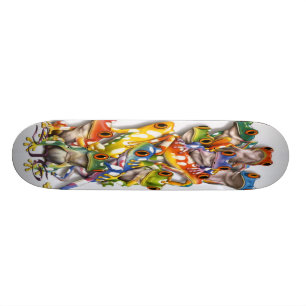 Staplad mång- kulör grodaSkateboard Skateboard Bräda 19,5 Cm