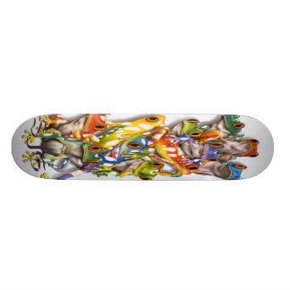 Staplad mång- kulör grodaSkateboard Skateboard Bräda 19,5 Cm