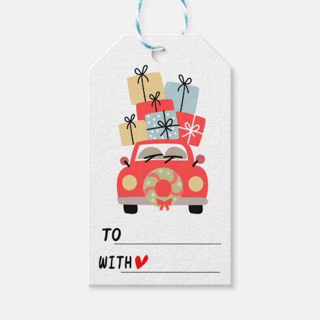 Staplad med presenter presentetikett (Framsidan)