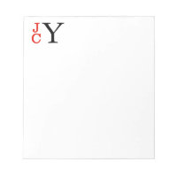 Staplad monogram, röd och svart Personlig
