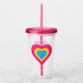 Staplad Pansexuell Hjärtakryl Tumbler Take Away Mugg