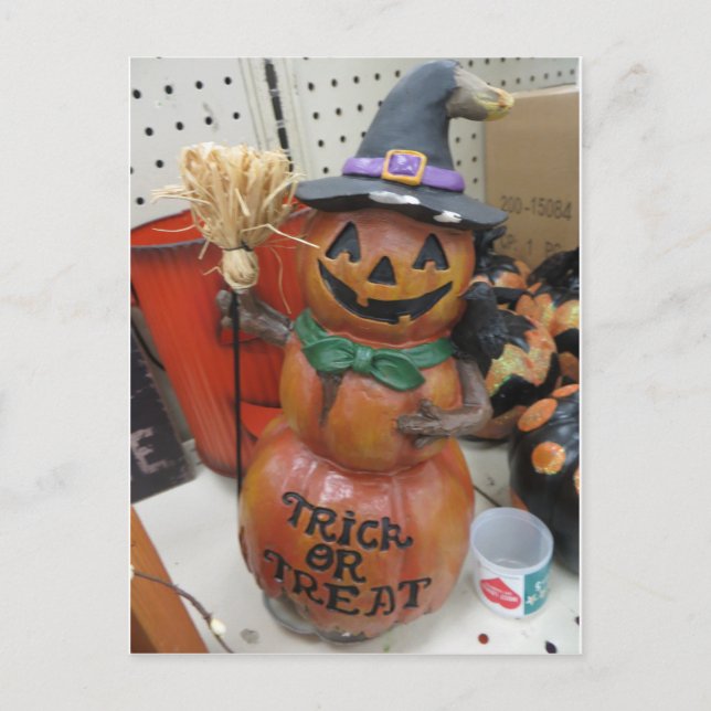 Staplad Pumpkin Man Vykort (Framsida)