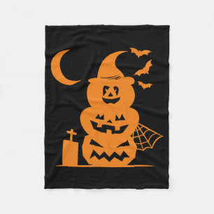 Staplad Pumpkins Halloween Fleecefilt