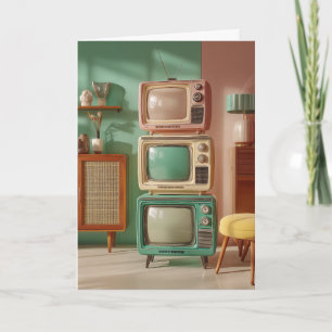Staplad Retro-TV-uppsättning Kort