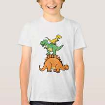 Staplad Tecknad Dinosaurs Kids T-Shirt