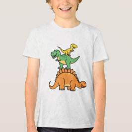 Staplad Tecknad Dinosaurs Kids T-Shirt