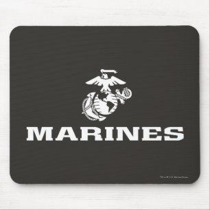 Staplad USMC-logotyp - vit Musmatta