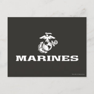 Staplad USMC-logotyp - vit Vykort