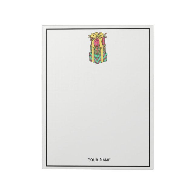 Staplad Wrapped Julklapp Julafton Anteckningsblock (Roterad)