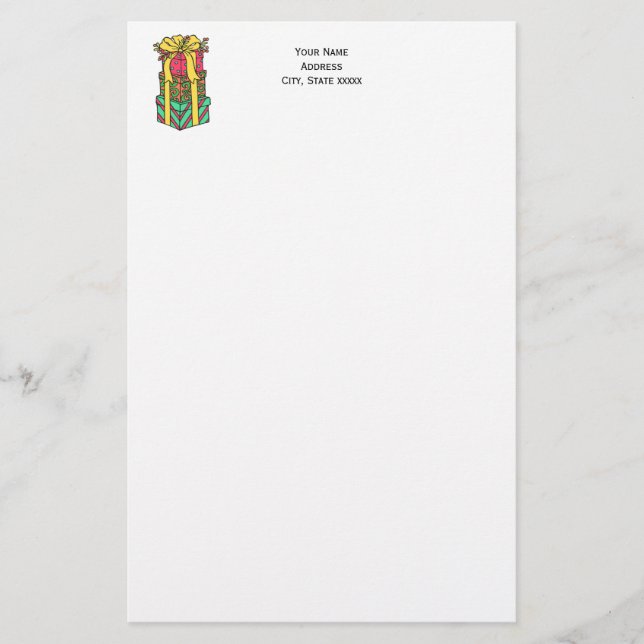 Staplad Wrapped Julklapp Julafton Brevpapper (Framsida)