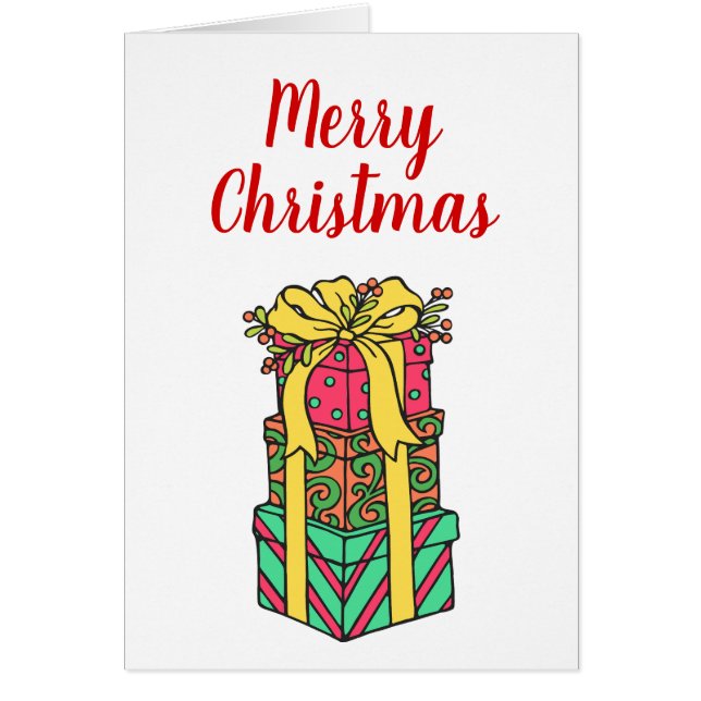 Staplad Wrapped Julklapp Julafton Hälsningskort (Framsidan)