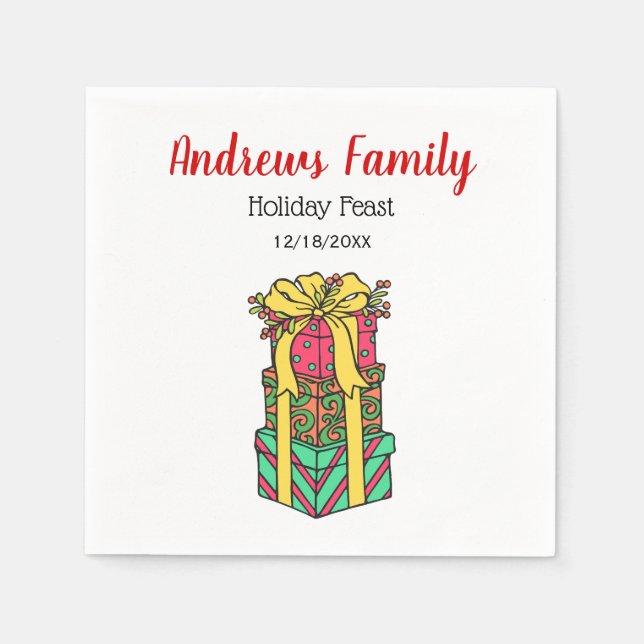 Staplad Wrapped Julklapp Julafton Pappersservett (Framsidan)