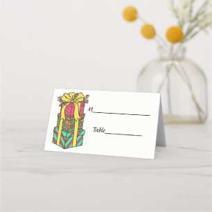 Staplad Wrapped Julklapp Julafton Placeringskort