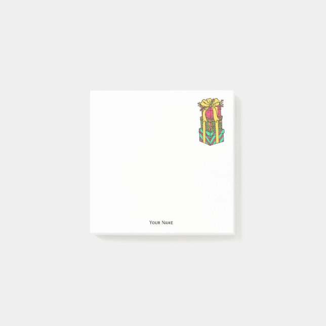 Staplad Wrapped Julklapp Julafton Post-it Block (Framsida)