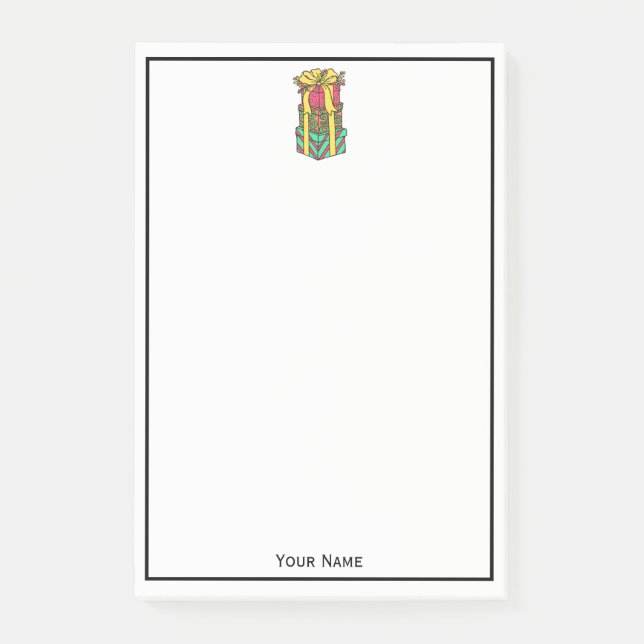 Staplad Wrapped Julklapp Julafton Post-it Block (Framsida)