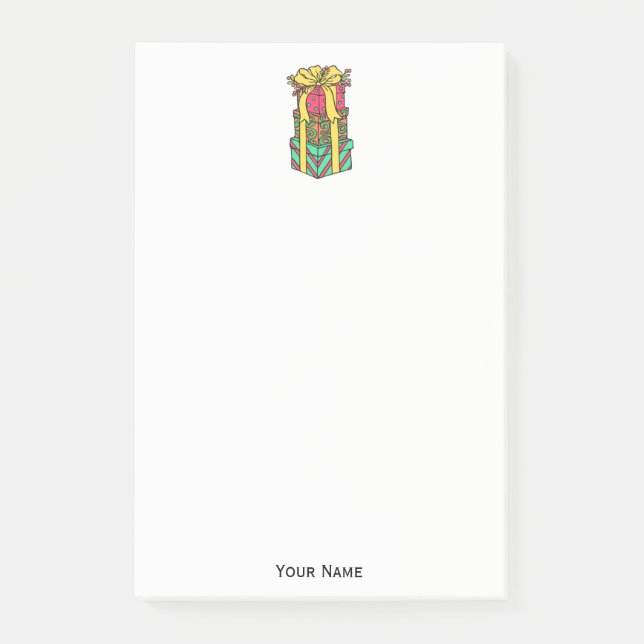 Staplad Wrapped Julklapp Julafton Post-it Block (Framsida)