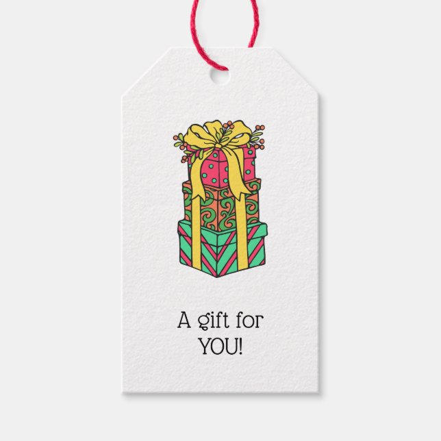 Staplad Wrapped Julklapp Julafton Presentetikett (Framsidan)