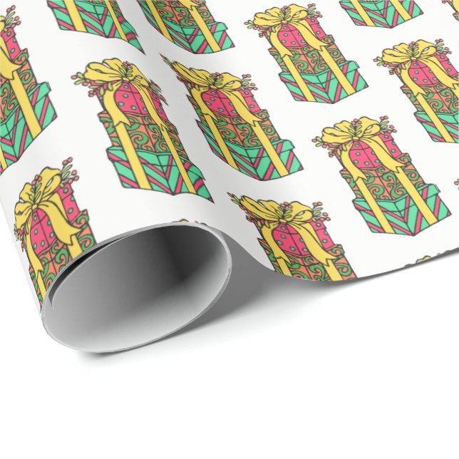 Staplad Wrapped Julklapp Julafton Presentpapper (Rullad Hörn)