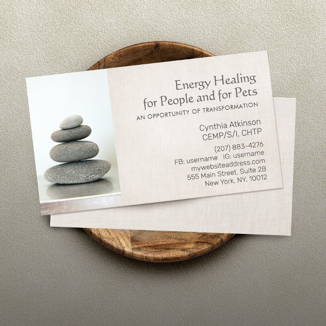 Staplad Zen Stones Holistic Health och Hälsa Visitkort (Skapare uppladdad)