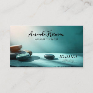 Staplad Zen Stones Massage Therapist Visitkort