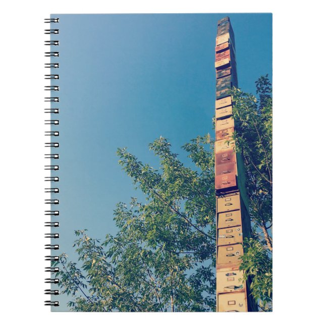 staplade arkivskåp i burlington vermont anteckningsbok (Framsidan)