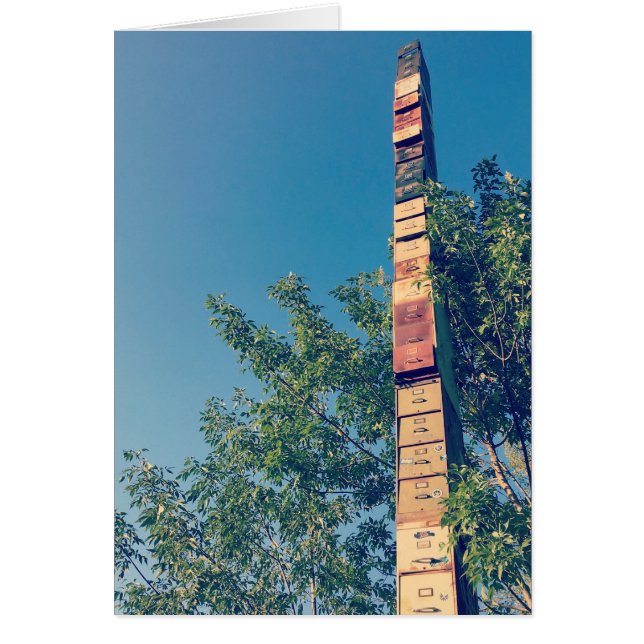 staplade arkivskåp i burlington vermont hälsningskort (Framsidan)