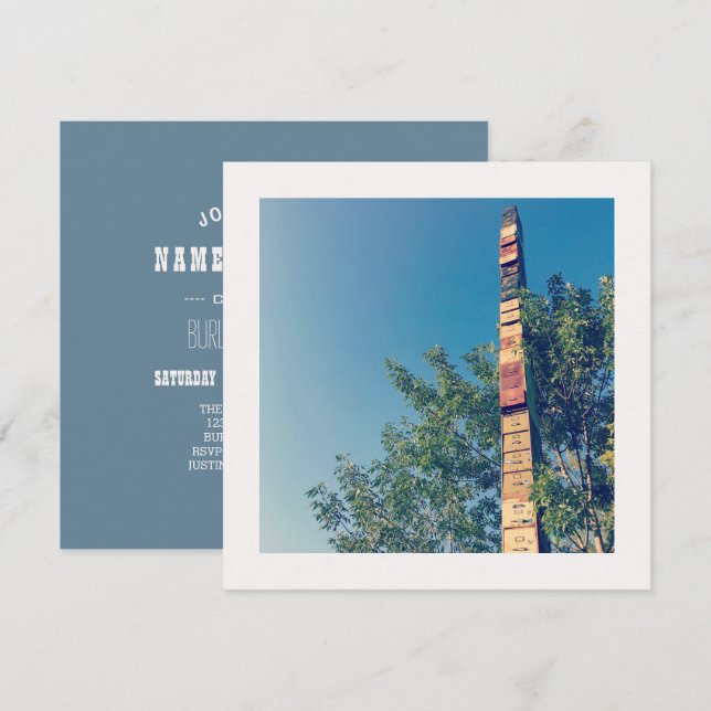 staplade arkivskåp i burlington vermont inbjudningar (Fram/baksida)