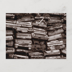 Staplade bilar, 1973 vykort