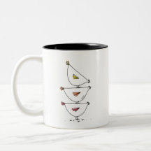 Staplade hönor Tvåtons Kaffemugg