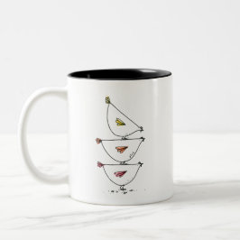 Staplade hönor Tvåtons Kaffemugg