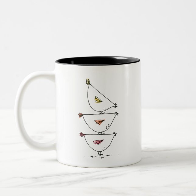 Staplade hönor Tvåtons Kaffemugg (Vänster)