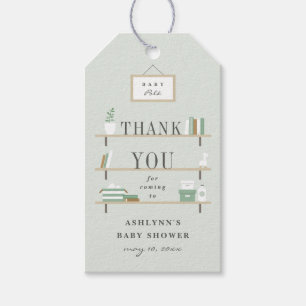 Staplade hyllor baby shower tack presentkort, presentetikett