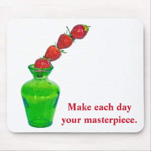 Staplade jordgubbar med citat musmatta