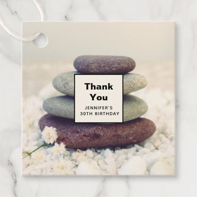 Staplade, meditative Cairn Tack Gåvor Etiketter (Framsida)