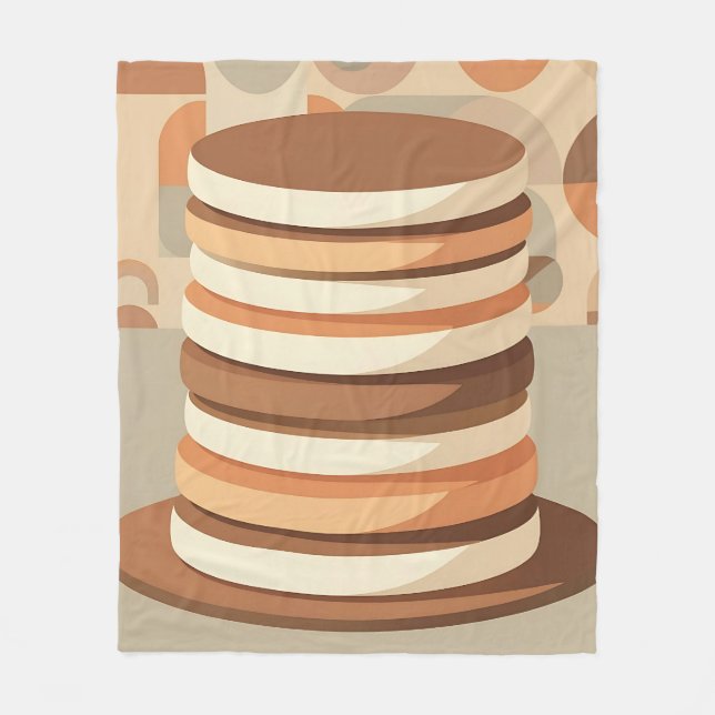 Staplade pannkakor Retro Fleecefilt (Framsidan)