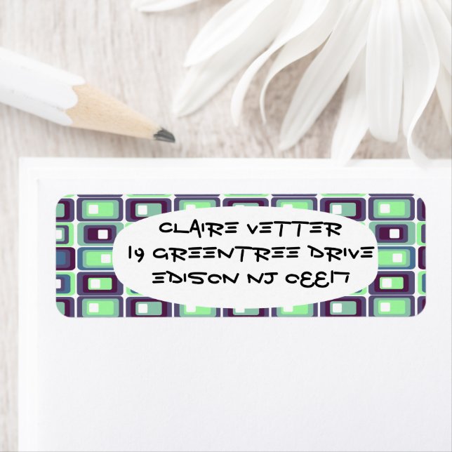Staplade rektanglar returadress etikett (Insitu)