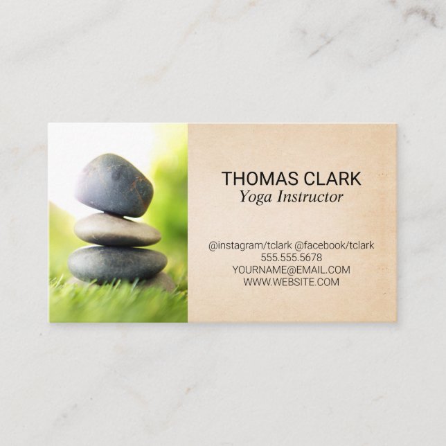 Staplade staplar | Zen | Yoga Visitkort (Framsida)