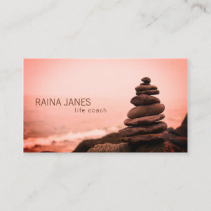 Staplade stenar Beach Life Coach Counselor Visitkort