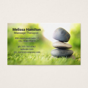 Staplade stenar i Grass Visitkort