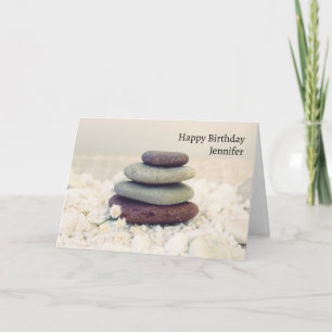 Staplade stenar Meditative Cairn Birthday Kort