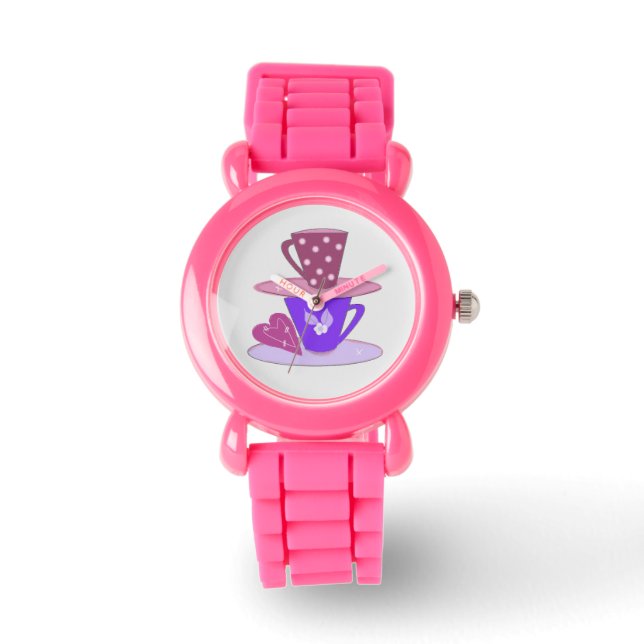 Staplade tekoppar armbandsur (Framsida)
