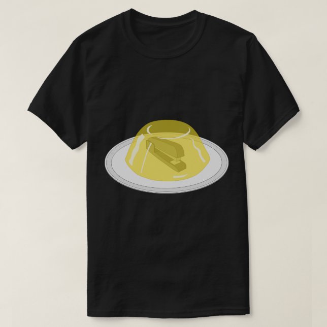 Stapler in jello, Office Sticker T Shirt (Design framsida)